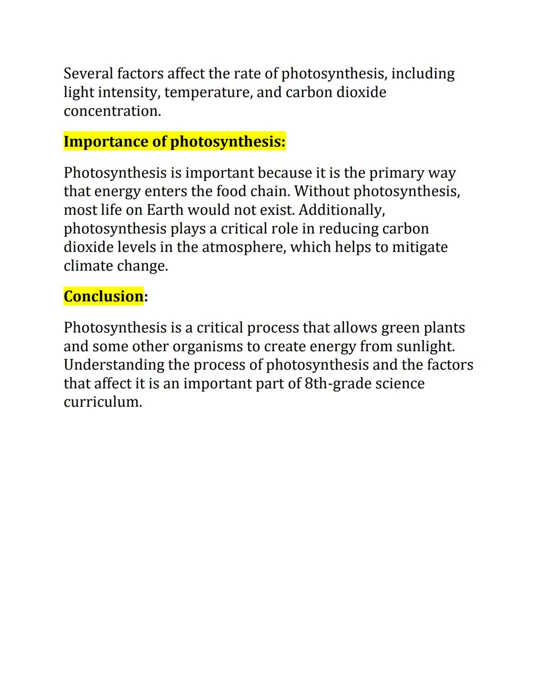 Photosynthesis Study Notes
What is photosynthesis?
Photosynthesis is the process by which green plants and
some other organisms use sunlight