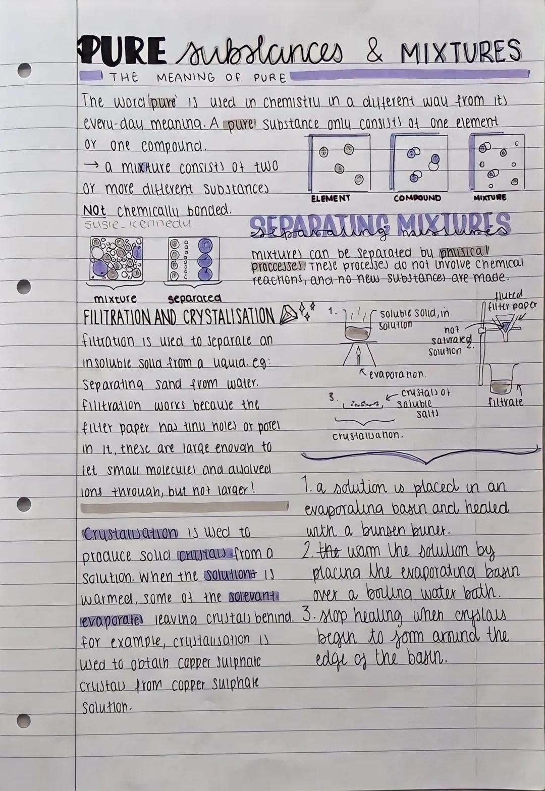 PURE substances & MIXTURES
3 THE
MEANING OF PURE
The word pure is used in chemistry in a different way from its
every-day meaning. A pure su