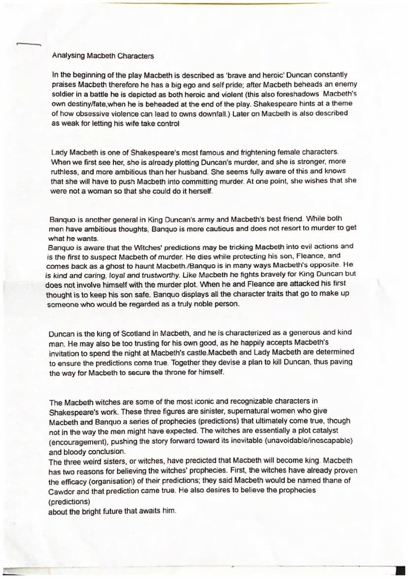 
<h2 id="macbethcharacteranalysis">Macbeth Character Analysis</h2>
<p>In the beginning of the play, Macbeth is described as 'brave and heroi