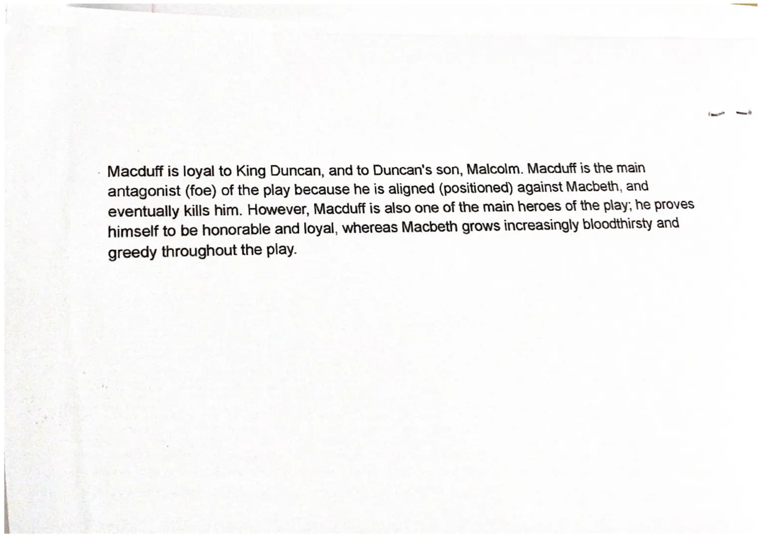 
<h2 id="macbethcharacteranalysis">Macbeth Character Analysis</h2>
<p>In the beginning of the play, Macbeth is described as 'brave and heroi