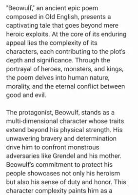 Know Beowulf Summary/Analysis Essay thumbnail