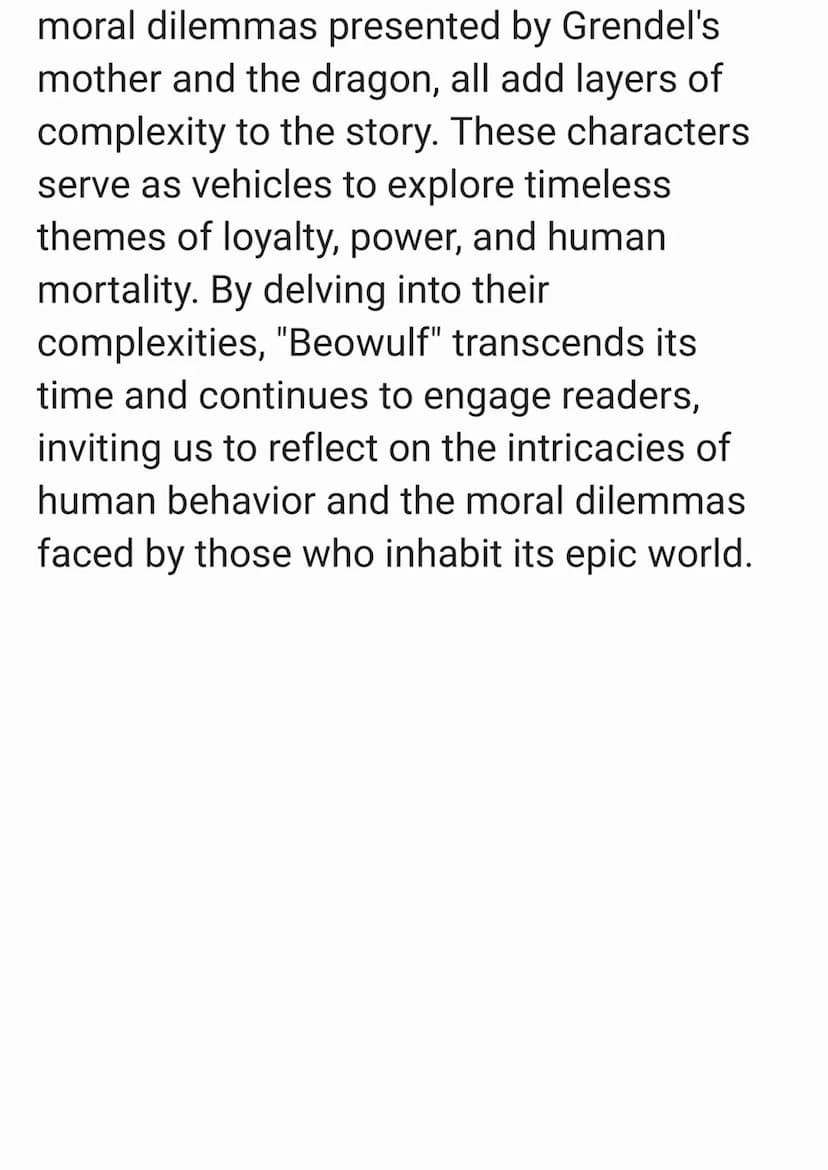 "Beowulf," an ancient epic poem
composed in Old English, presents a
captivating tale that goes beyond mere
heroic exploits. At the core of i