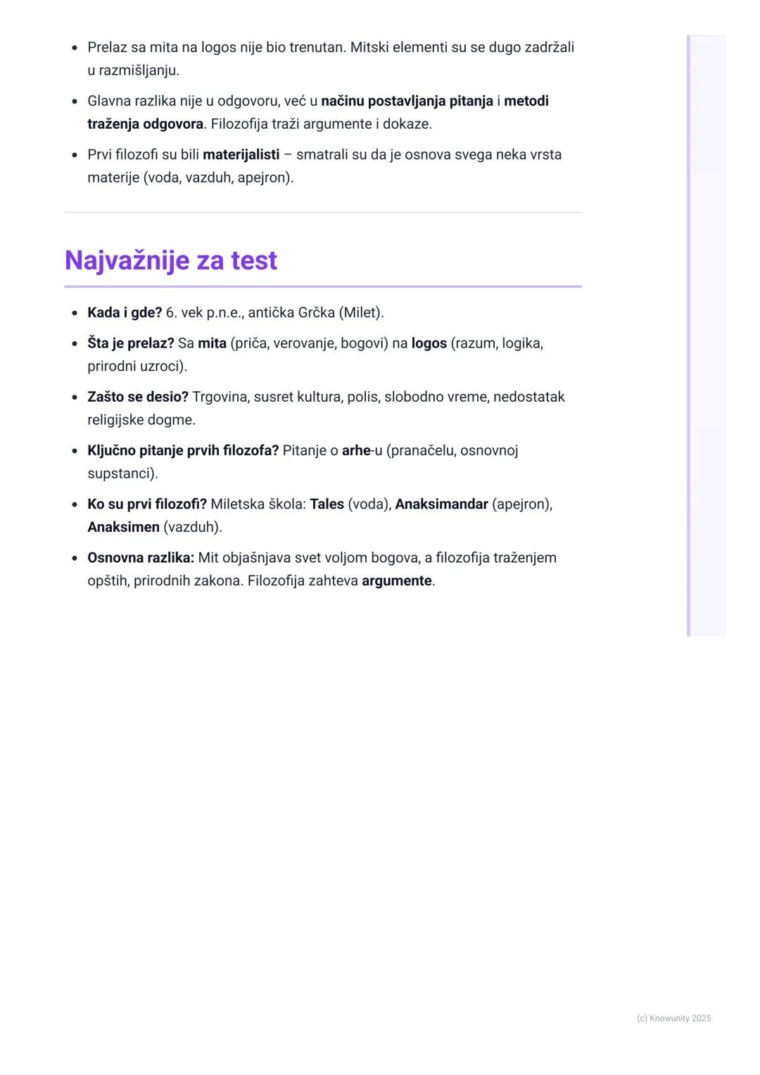 # Nastanak filozofije

Od mita do logosa: Uvod

Filozofija nije oduvek postojala. Pre nego što su ljudi počeli da razmišljaju na
filozofski 