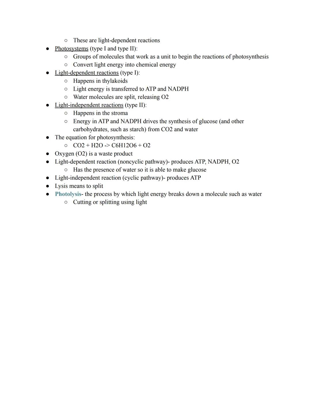 BIO 103 Test 3 Lecture 3 Notes
Photosynthetic organisms use pigments to capture energy
• Photosynthesis- the synthesis of organic molecules 