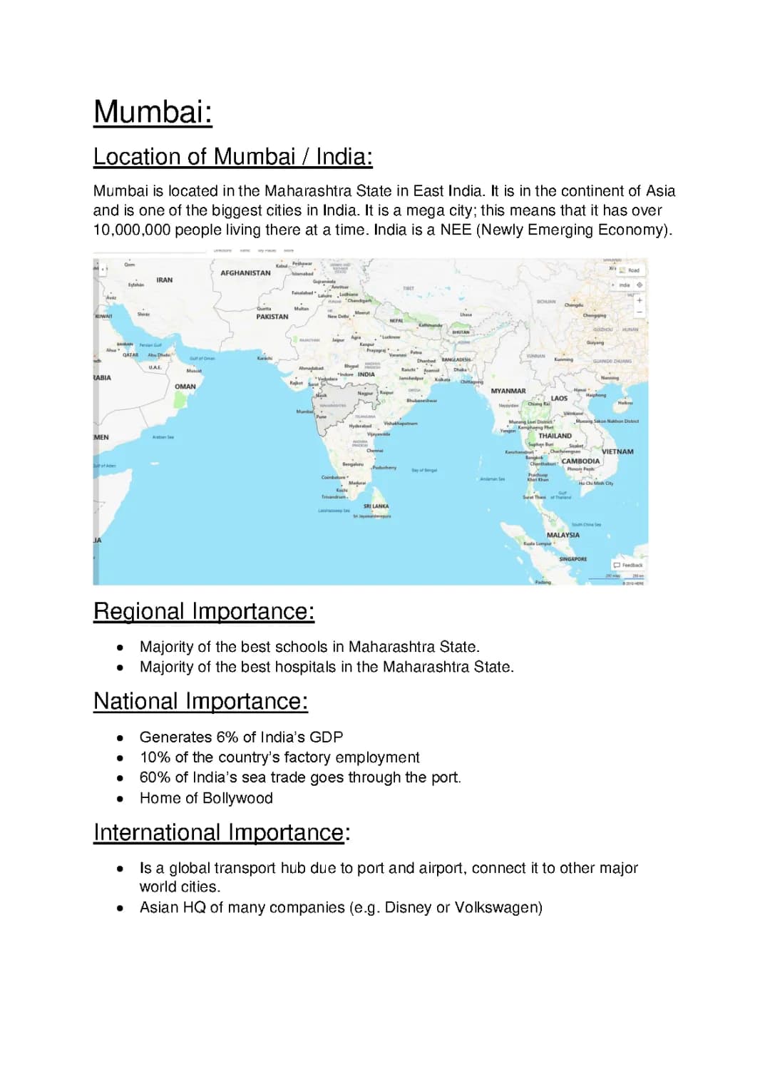 Mumbai Urbanization and Geography Revision - Case Studies and PDF Notes
