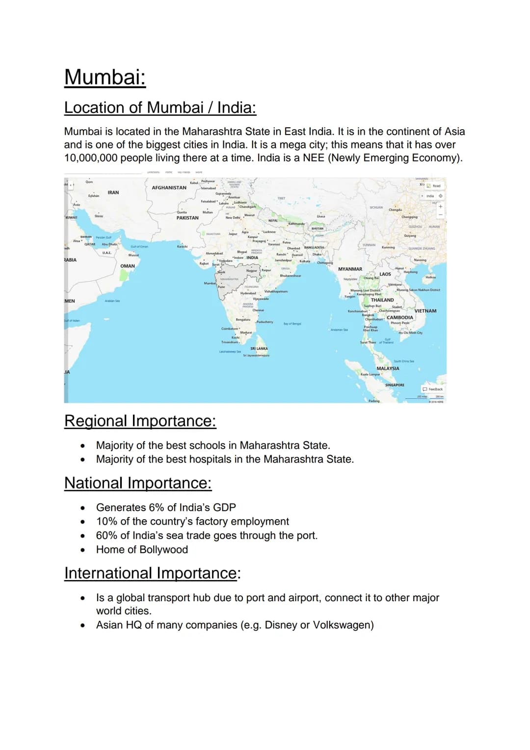 Mumbai:
Location of Mumbai / India:
Mumbai is located in the Maharashtra State in East India. It is in the continent of Asia
and is one of t