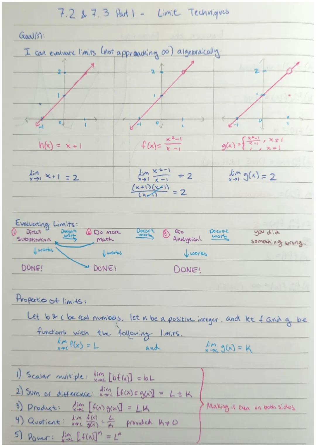 Goals:
1) I can evaluate limits graphically and using tables..
7.1- An Introduction to Limits
Without Calculus
Value of f(x) w
when x = C
f(