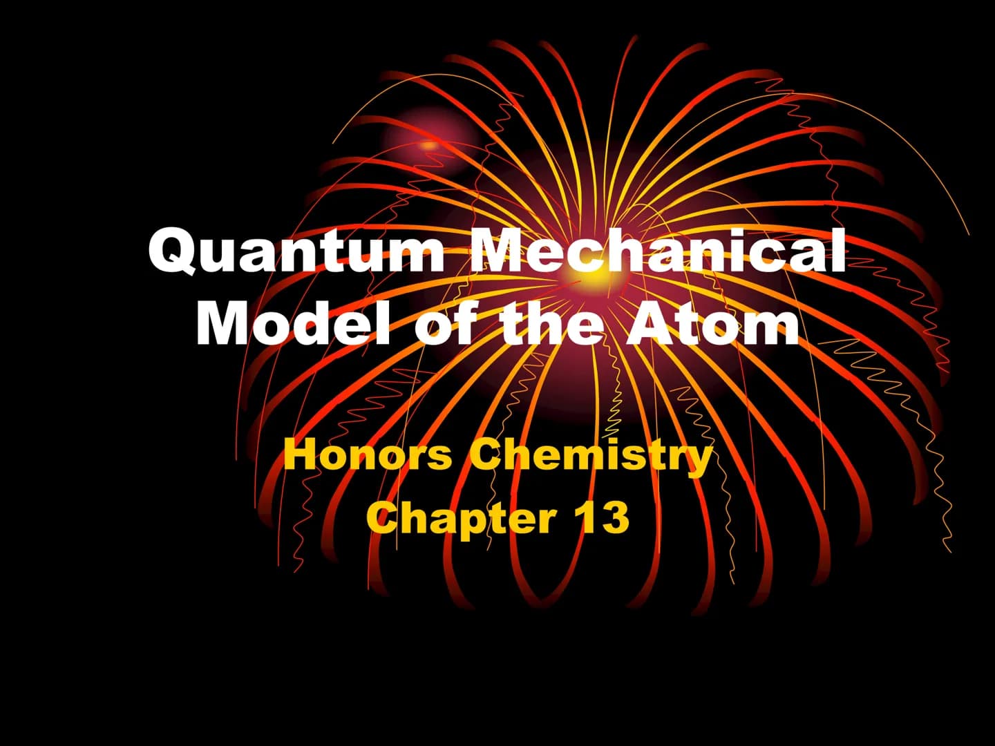 Quantum Mechanical
Model of the Atom
www.
Mm
Muh
Honors Chemistry
Chapter 13
жит
mum Let's Review
Magan
• Dalton's Atomic Theory
• Thomson's