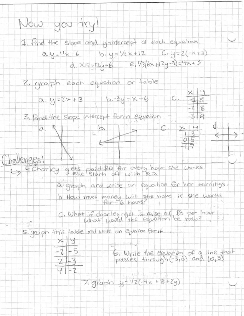 Slope and
and Intercepts
y=m
= mx + b < this is slope intercept form
m is the
Slope
What is slope?
Slope is the gradient of a line, or how s