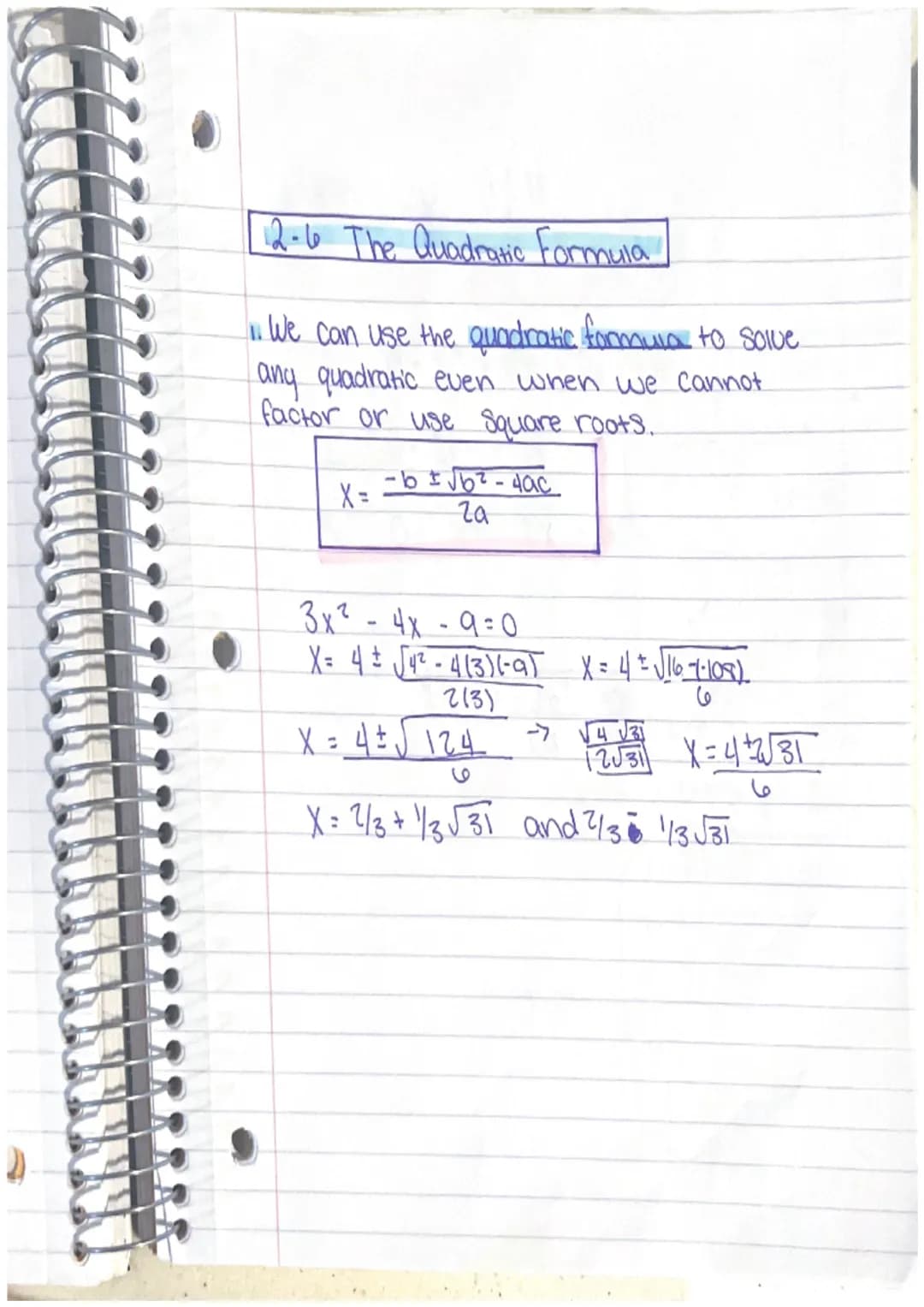 
<h2 id="introduction">Introduction</h2>
<p>The quadratic formula can be used to solve any quadratic equation of the form X = b ± √(b²-4ac) 