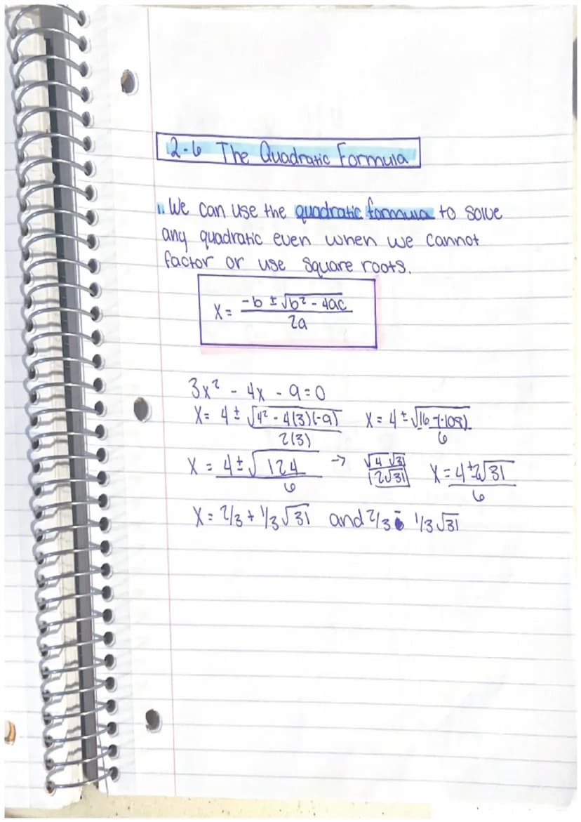
<h2 id="introduction">Introduction</h2>
<p>The quadratic formula can be used to solve any quadratic equation of the form X = b ± √(b²-4ac) 