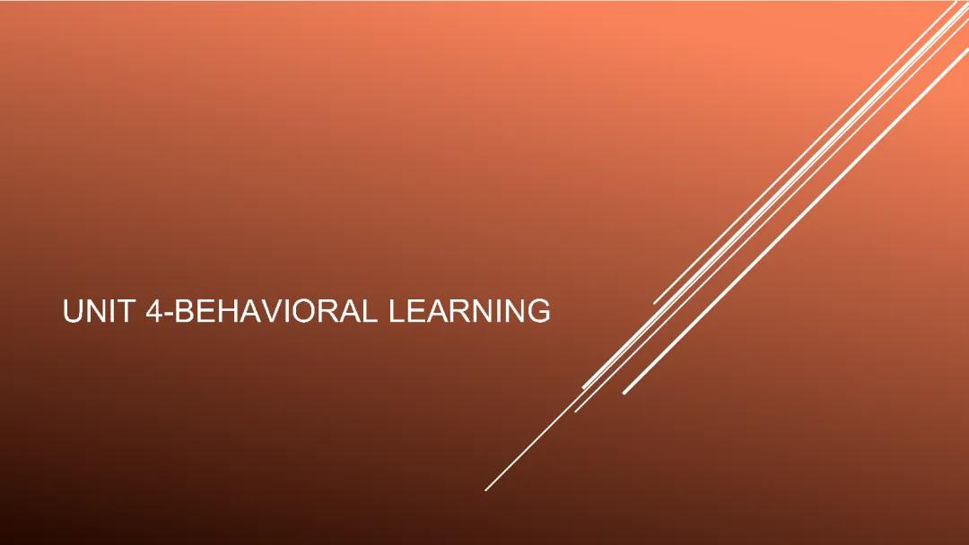 Behavioral Learning and Conditioning