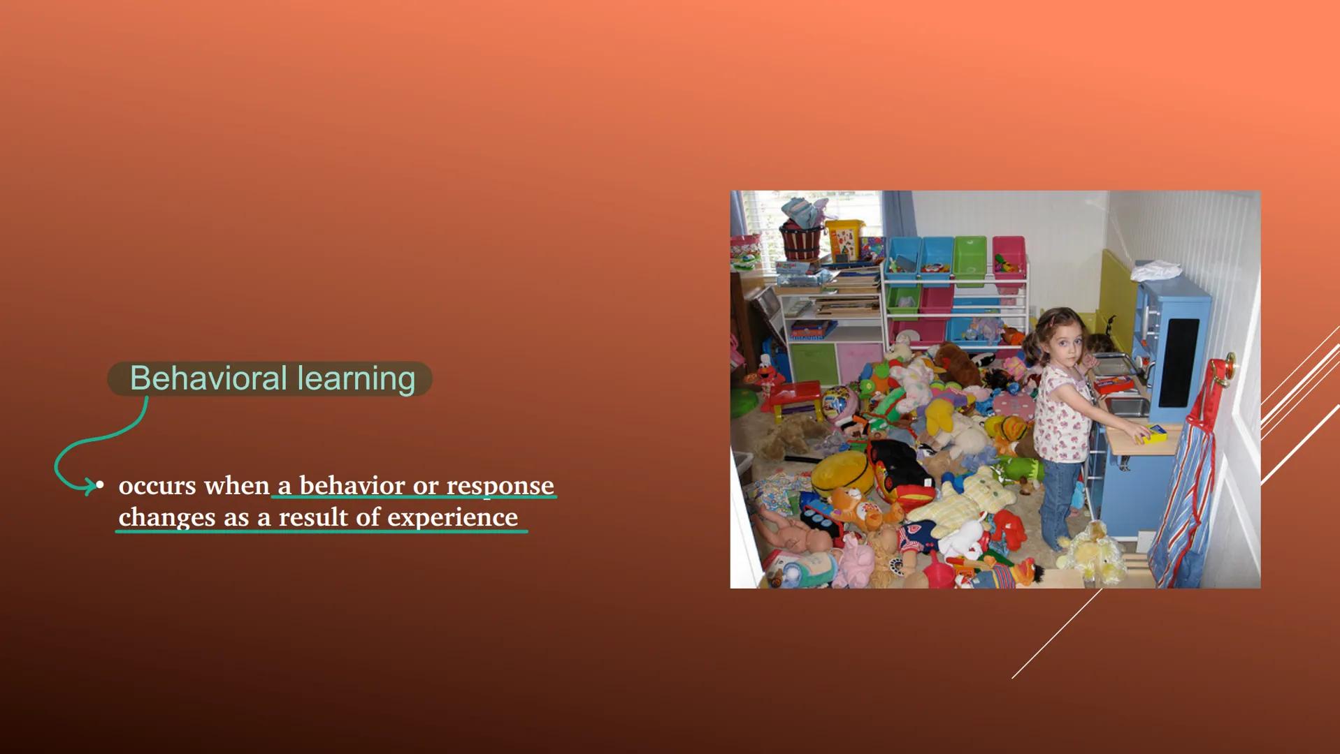 UNIT 4-BEHAVIORAL LEARNING Behavioral learning
occurs when a behavior or response
changes as a result of experience ASSOCIATIVE LEARNING
• A