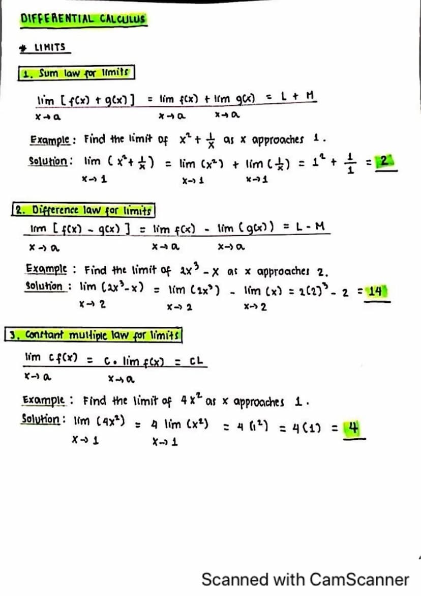 Contents
8.
DIFFERENTIAL CALCULUS
1. Limits
2. Derivatives
L Algebraic Functions
↳ Exponential Functions
↳ Trigonometric Functions
Ly Inverr
