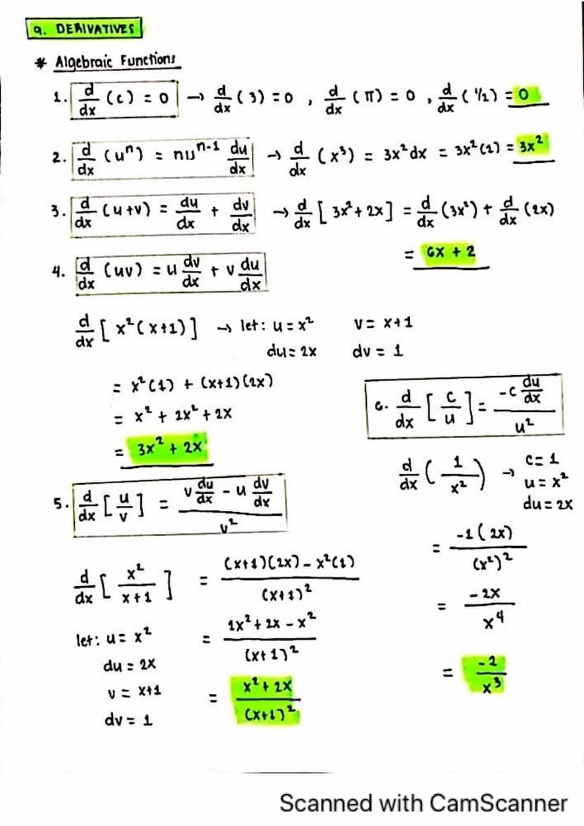 Contents
8.
DIFFERENTIAL CALCULUS
1. Limits
2. Derivatives
L Algebraic Functions
↳ Exponential Functions
↳ Trigonometric Functions
Ly Inverr