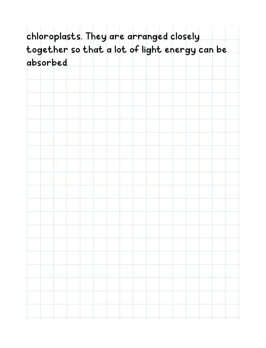 Science revision
Equation for photosynthesis
Carbon dioxide water →glucose+oxygen
6CO₂ + 6H₂0C6H₁₂O₂+60₂
●
Adaptation of a leaf
Features of 