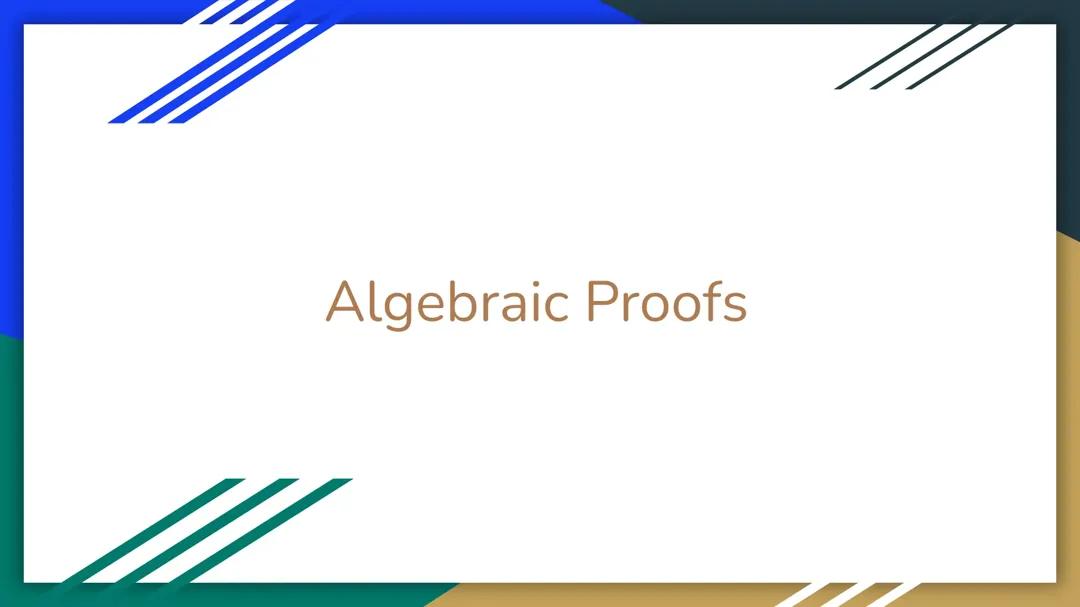 Algebraic Proofs