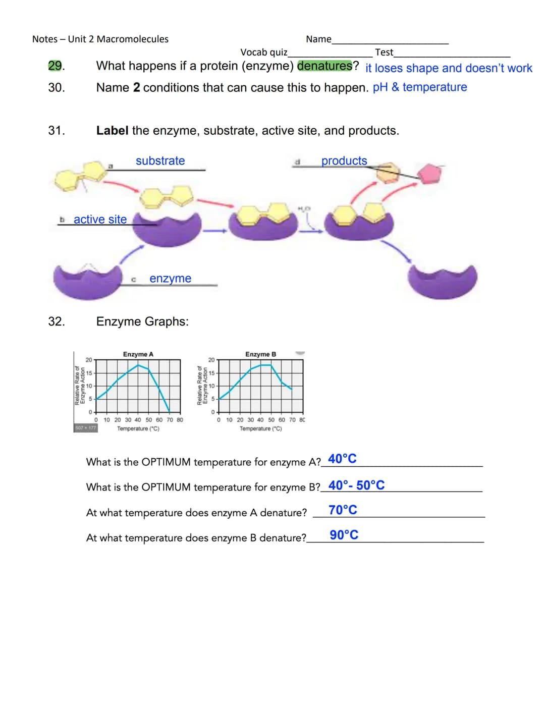 Notes - Unit 2 Macromolecules
1. The prefix_macro
2. What does that tell you about the size of macromolecules? they are large, / complex
5.
