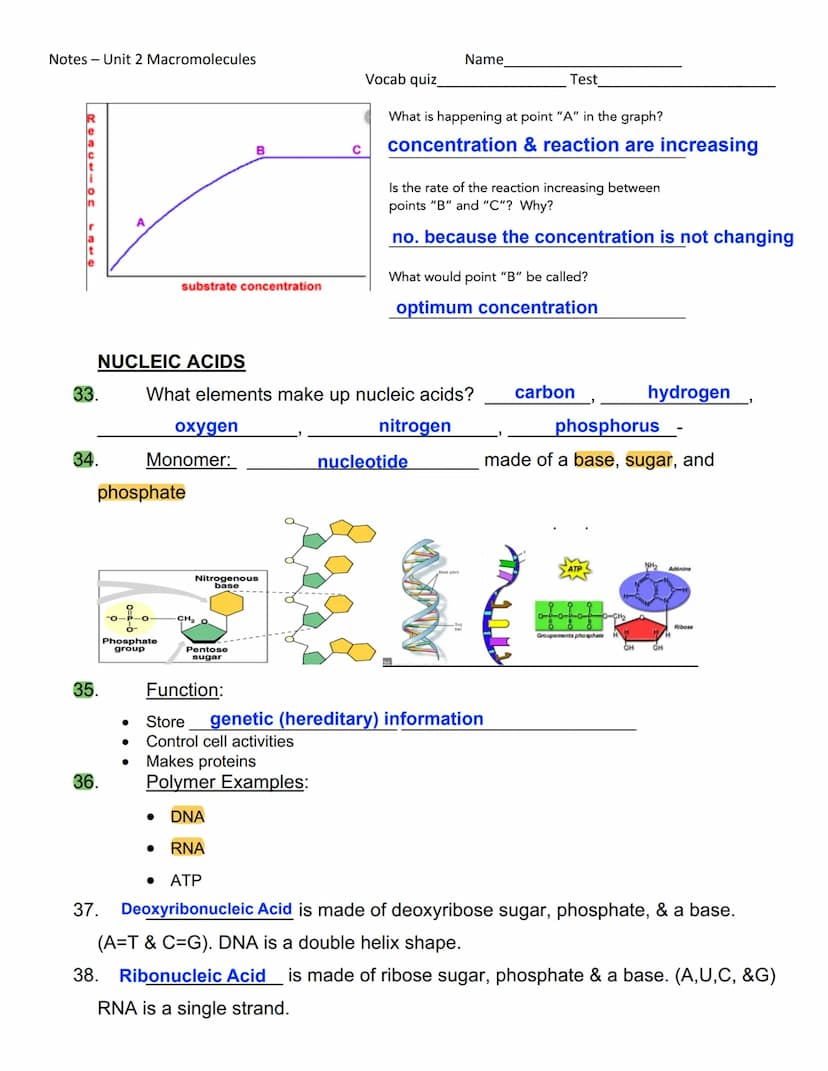 Notes - Unit 2 Macromolecules
1. The prefix_macro
2. What does that tell you about the size of macromolecules? they are large, / complex
5.
