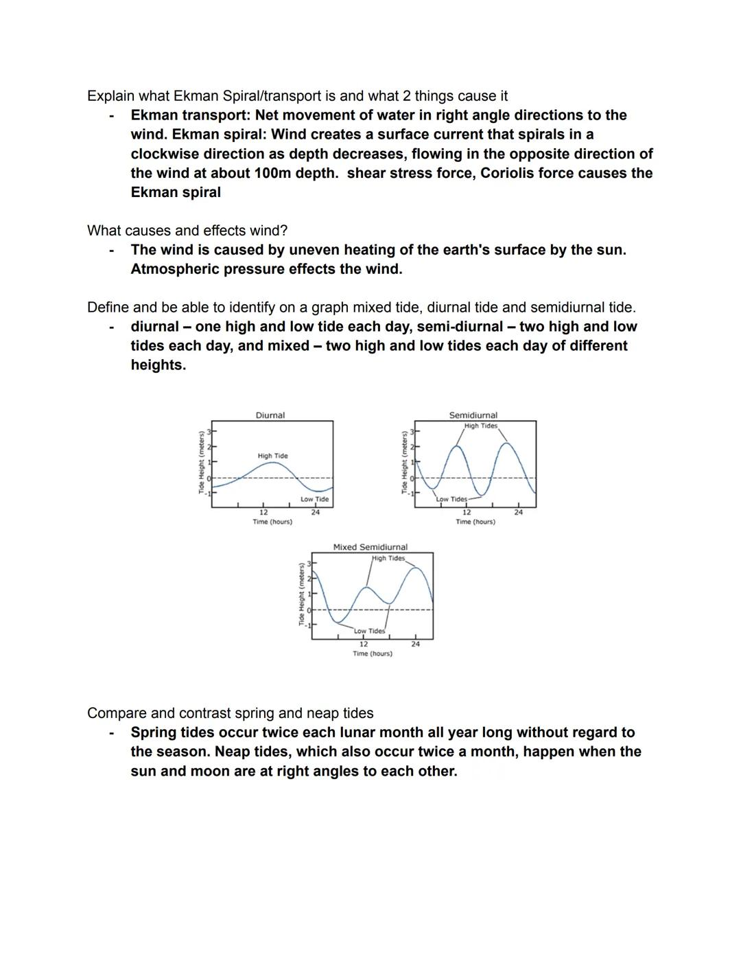 Ocean Motion and Scuba TEST Review
Describe and explain what causes the Coriolis effect?
Caused by the Earth's rotations. This causes winds 