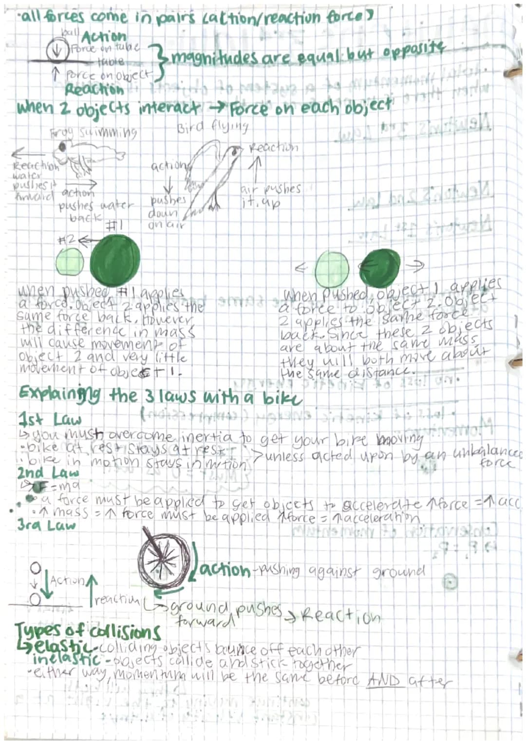NEWTON'S LAWS-
NET FORCE is the sum of all forces acting on an object.
FREE BODY DIAGRAMS are representations of unbalanced and
balanced for