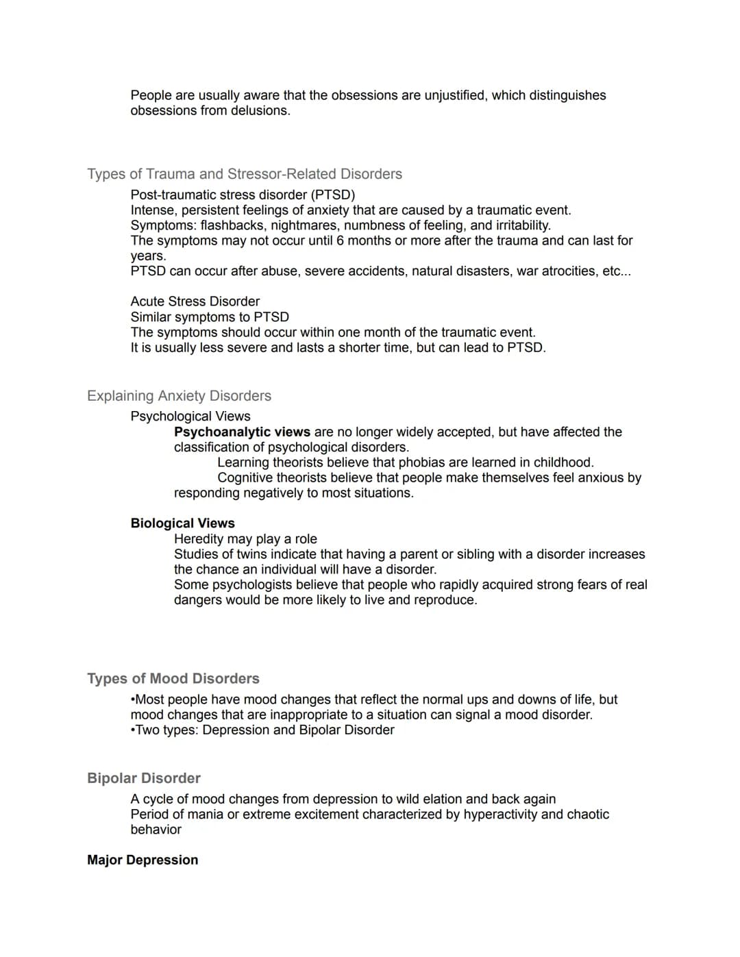 Unit 8: Disorders and Therapies - Guided Notes
8.1 Understanding Psychological Disorders
Psychological disorders are behavior patterns or me