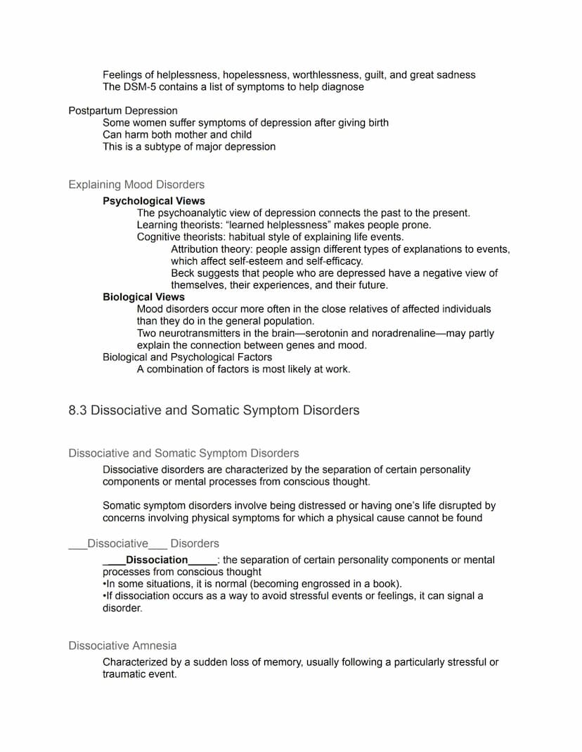 Unit 8: Disorders and Therapies - Guided Notes
8.1 Understanding Psychological Disorders
Psychological disorders are behavior patterns or me