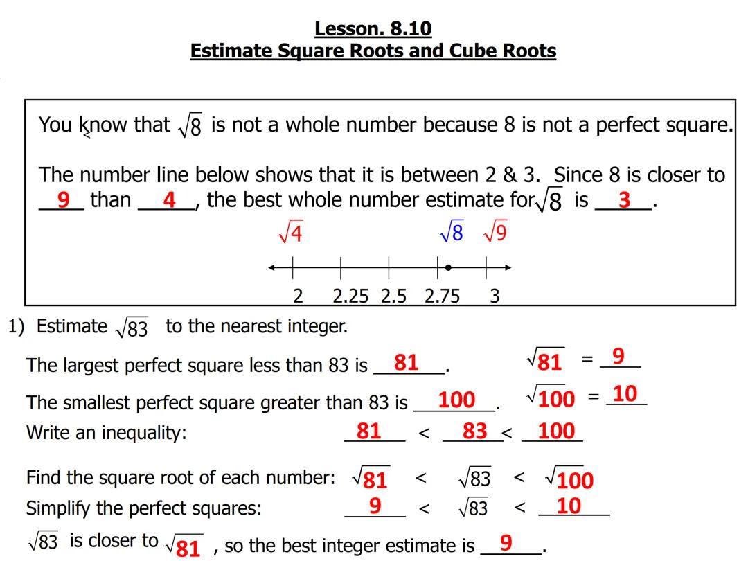 Lesson 8.10 - Irrational Numbers