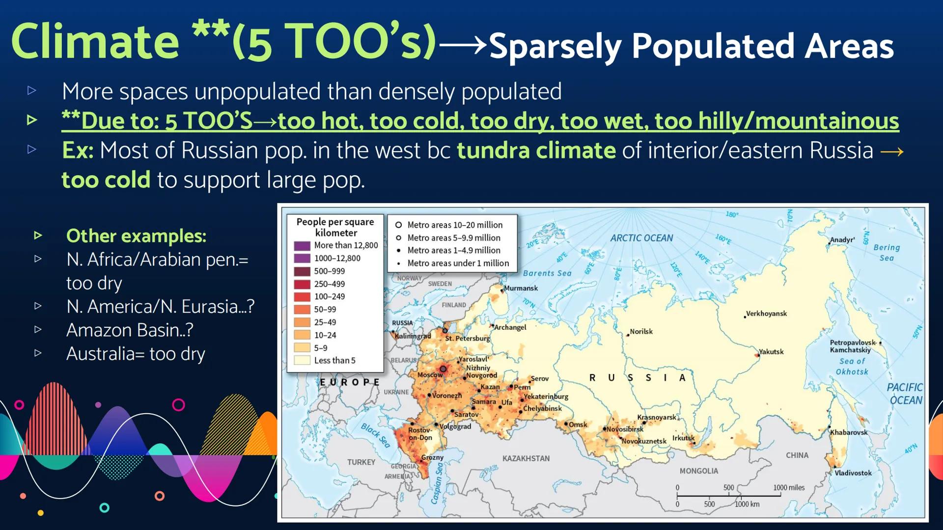 # Unit 2: Topic 1 EK's

2.1
• Physical factors (Climate, landforms, bodies of water) & human factors (culture,
economics, history, politics)