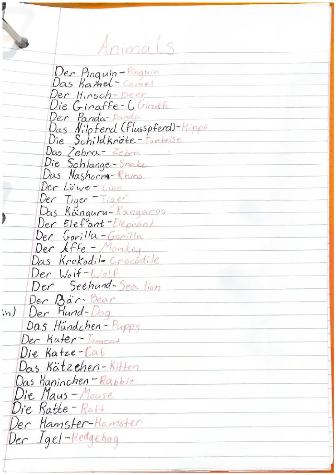 Animals in German 
