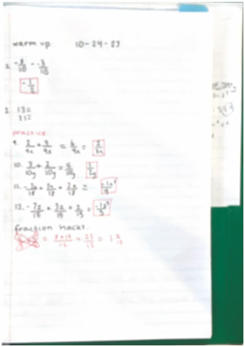 A warm up
1. 5 (y + 3)-6.
5y + 15 6 5 -5
SNVT NON
2. 3 (x + 1) + 4 (8 - x) -18
-3x
- 3 +32 - 4 x-18
-7x + 29 - 18
= 7x + 11.
9
5y + 9
p=add
