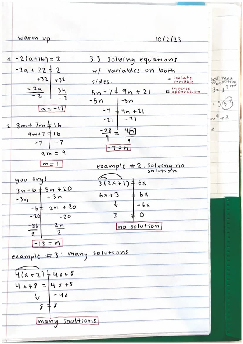 A warm up
1. 5 (y + 3)-6.
5y + 15 6 5 -5
SNVT NON
2. 3 (x + 1) + 4 (8 - x) -18
-3x
- 3 +32 - 4 x-18
-7x + 29 - 18
= 7x + 11.
9
5y + 9
p=add

