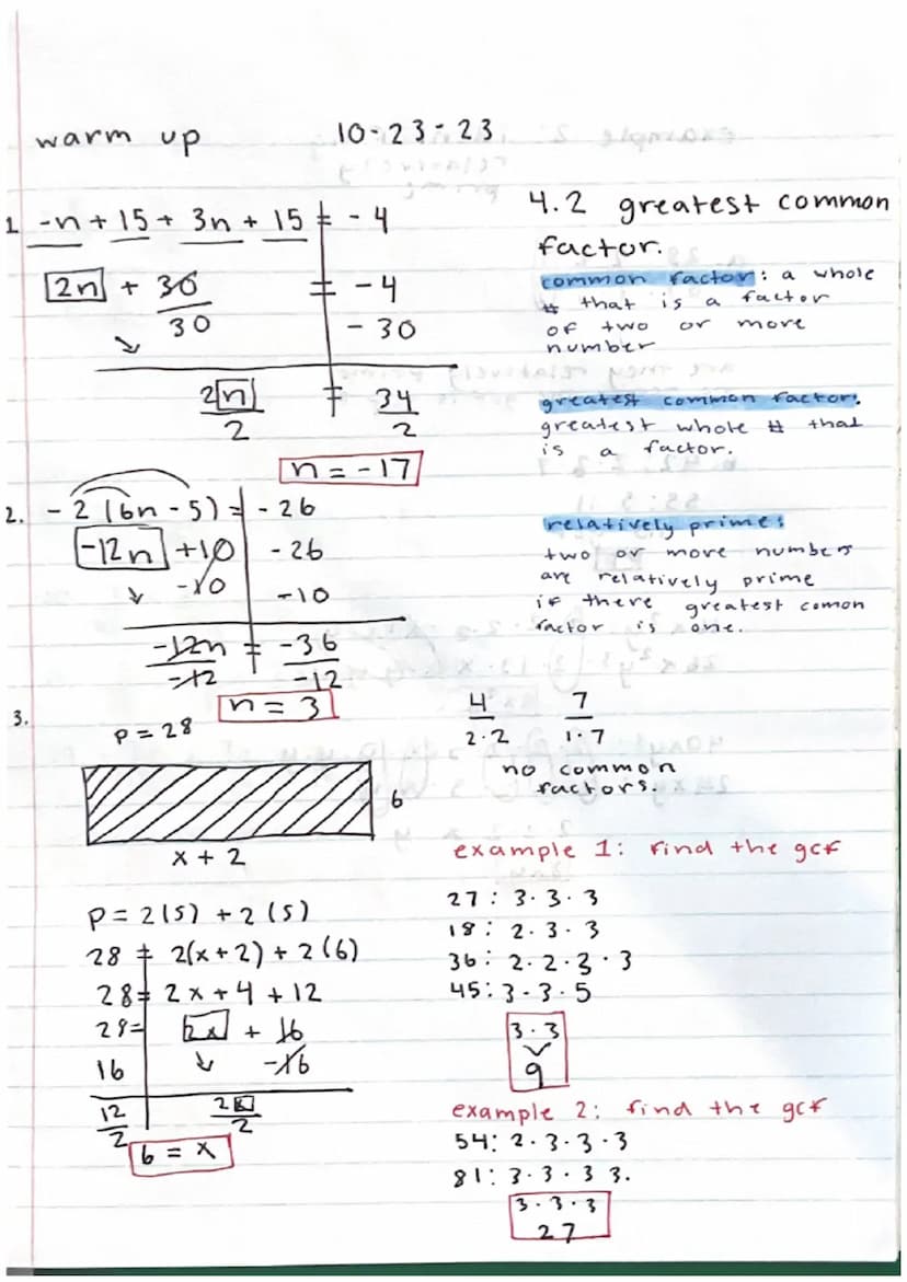 A warm up
1. 5 (y + 3)-6.
5y + 15 6 5 -5
SNVT NON
2. 3 (x + 1) + 4 (8 - x) -18
-3x
- 3 +32 - 4 x-18
-7x + 29 - 18
= 7x + 11.
9
5y + 9
p=add
