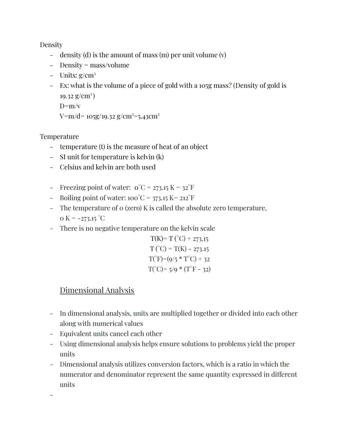 Matter & Measurement
Chemistry is the study of matter, its properties, and changes between matter
Matter
-
Four phases of matter are solid, 