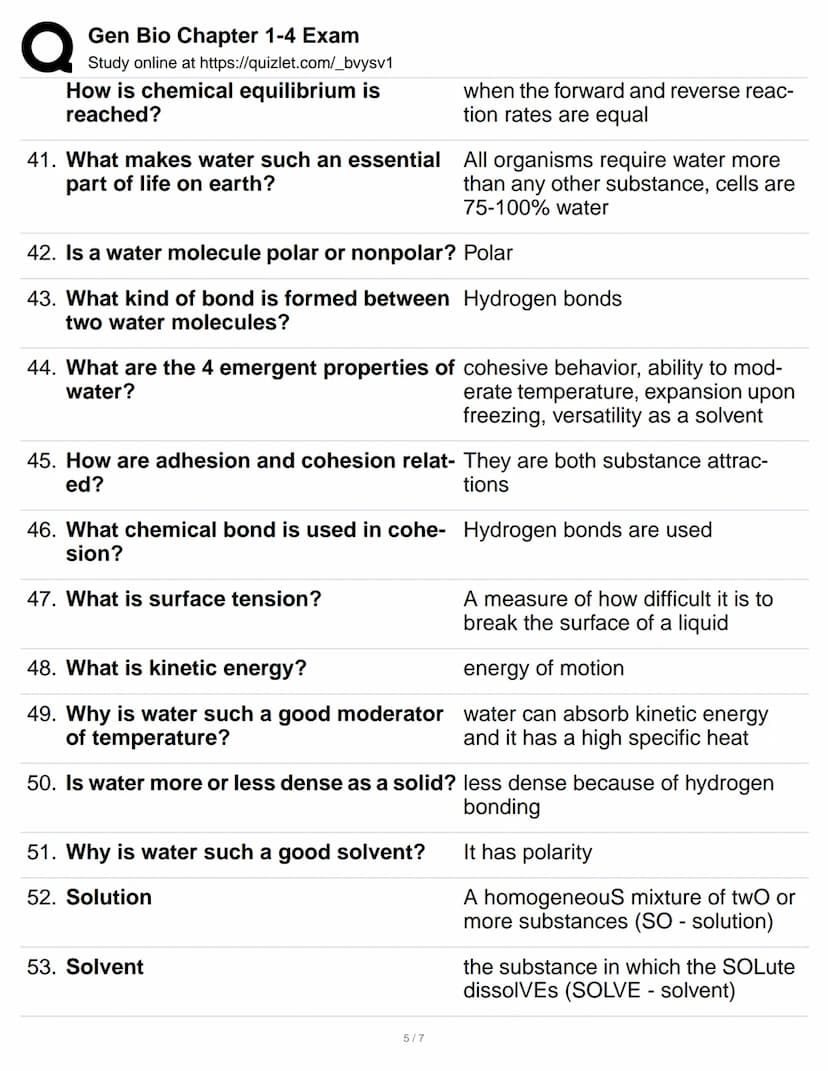 Q
1. What is biology?
2. What are emergent properties?
Gen Bio Chapter 1-4 Exam
Study online at https://quizlet.com/_bvysv1
3. What is the c