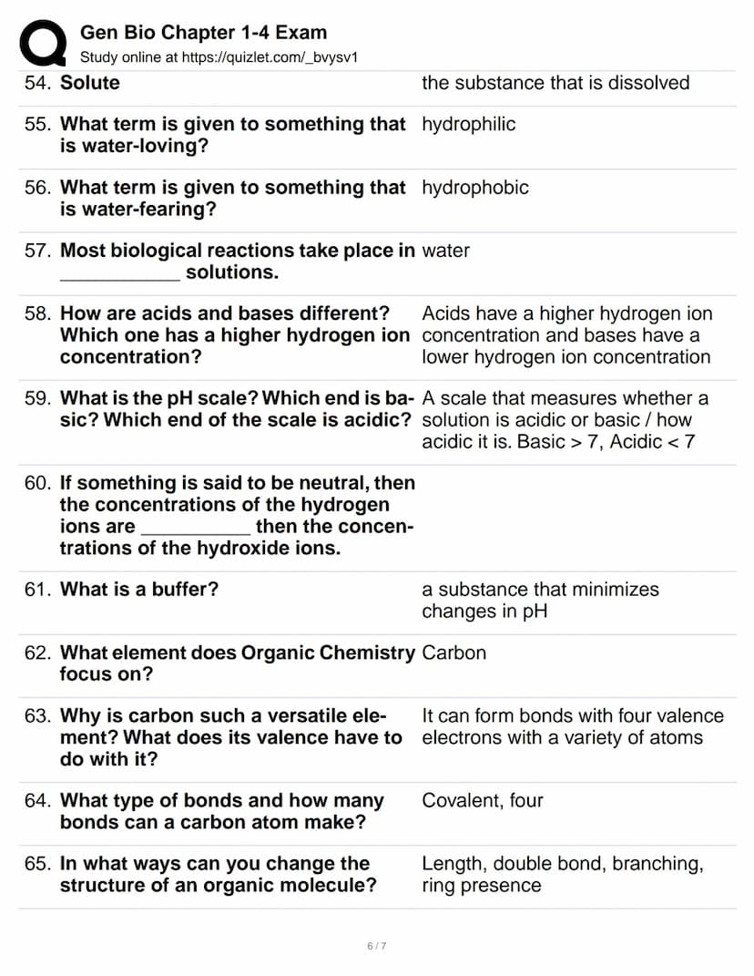 Q
1. What is biology?
2. What are emergent properties?
Gen Bio Chapter 1-4 Exam
Study online at https://quizlet.com/_bvysv1
3. What is the c