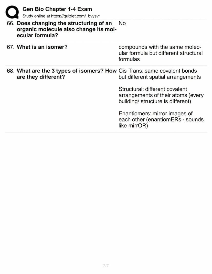 Q
1. What is biology?
2. What are emergent properties?
Gen Bio Chapter 1-4 Exam
Study online at https://quizlet.com/_bvysv1
3. What is the c