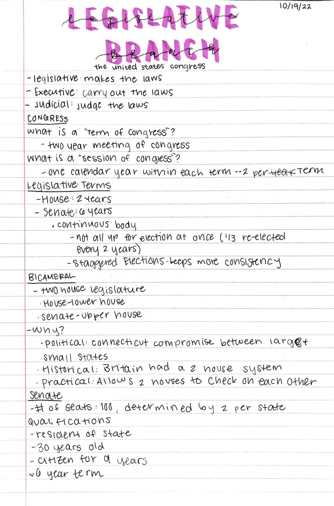 LEGISLATIVE
BRANCH
the united states congress
- legislative makes the laws
- Executive: carry out the laws
Judicial: judge the laws
CONGRESS