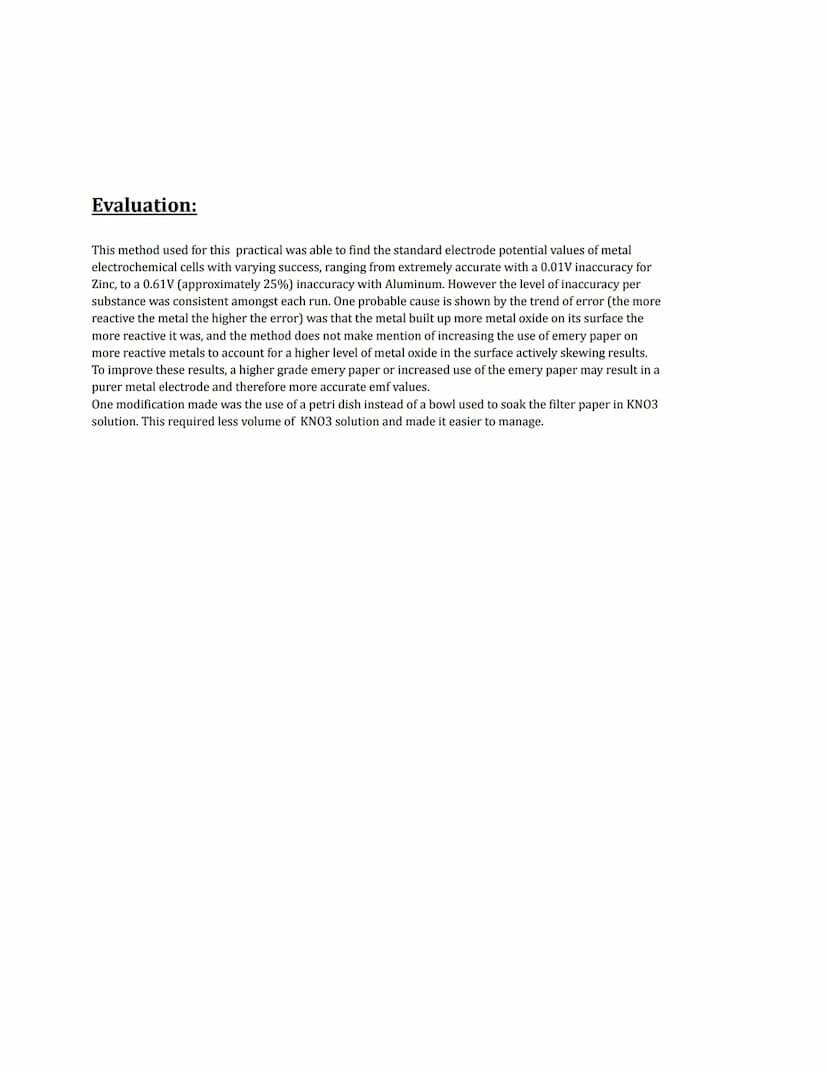 Required Practical 8: Measuring the EMF of a Cell
Introduction:
Aim: To find the EMF of different cells using different metals to act as ele