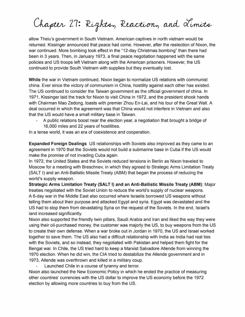 Chapter 27: Rights, Reaction, and Limits
Civil rights: womens movement; latino movement: united farm workers; native americans;
Religious Ri
