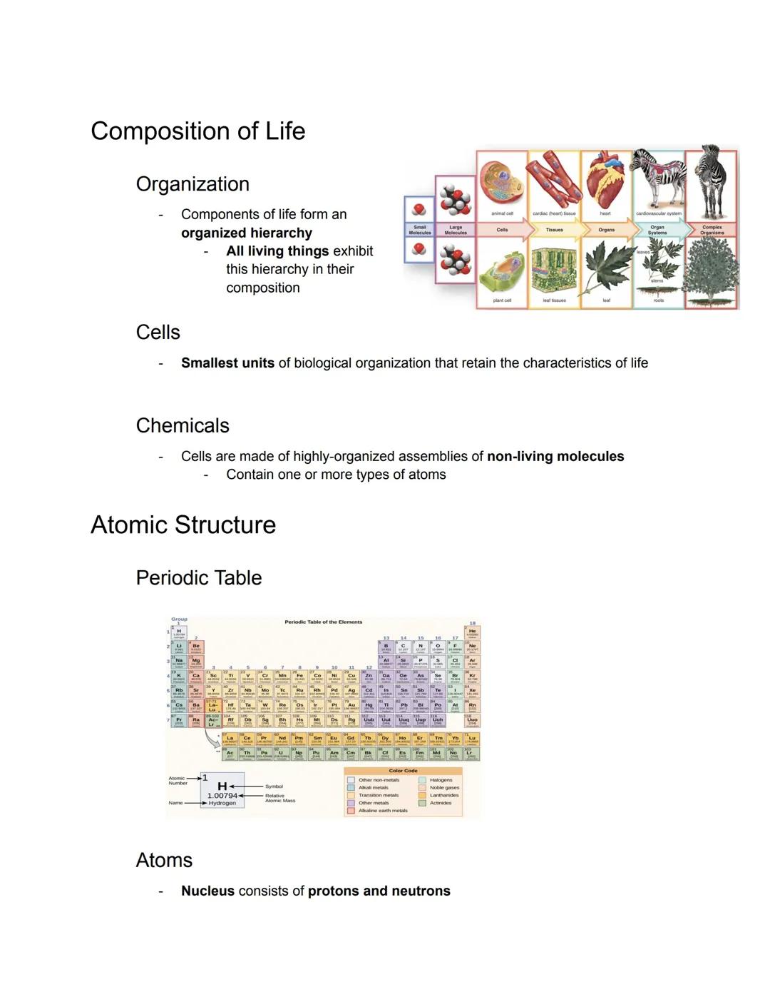 Molecular Basis of Life, Aromic Structure, Bonds, Properties of Water…