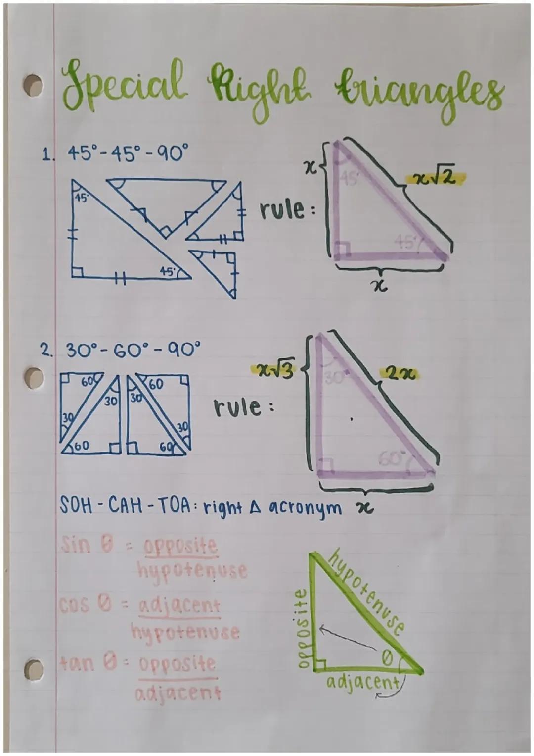 All About 45-45-90 and 30-60-90 Triangles: Formulas, Examples, and Worksheets