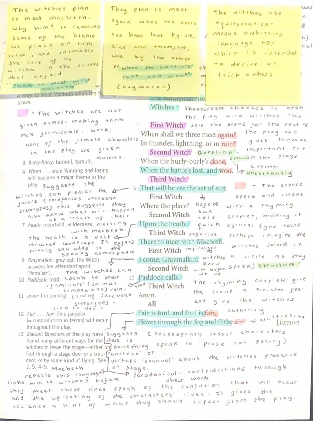 Macbeth Act 1 Scene 1 annotated 