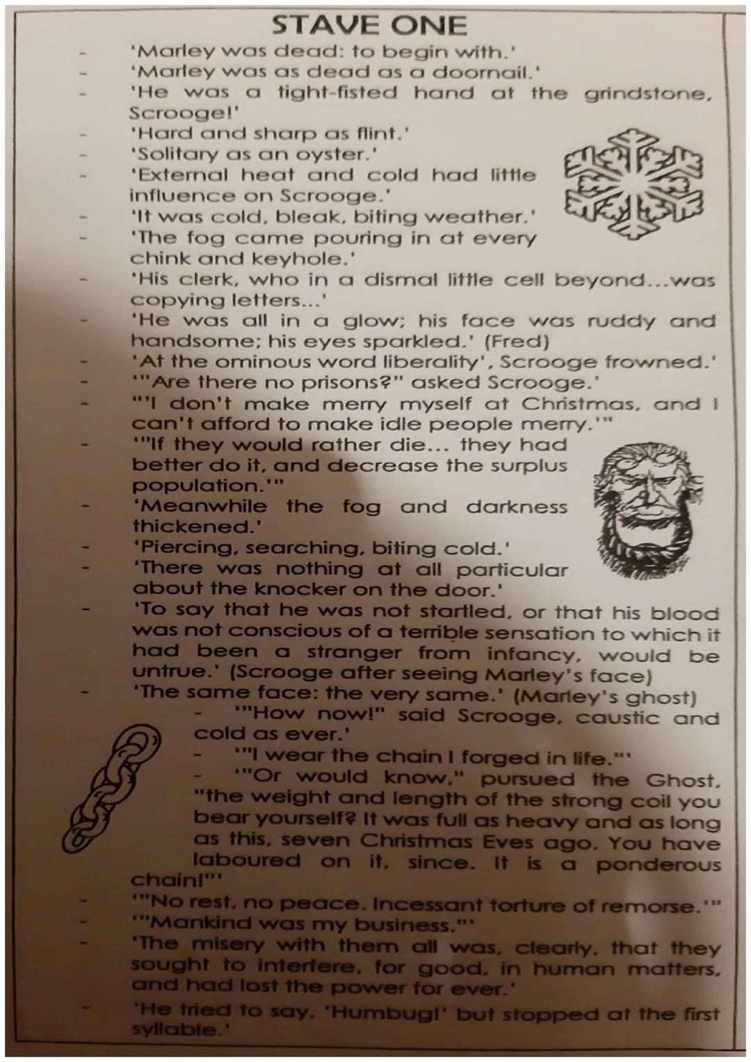 1
1
STAVE ONE
'Marley was dead: to begin with.'
'Marley was as dead as a doormail.'
'He was a tight-fisted hand at the grindstone,
Scrooge!'