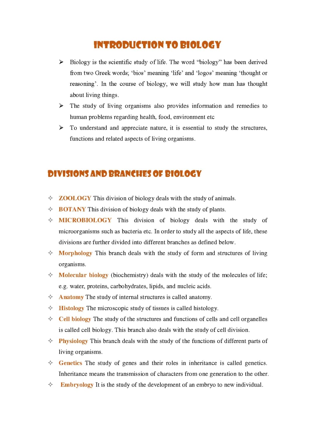 Introduction to Biology