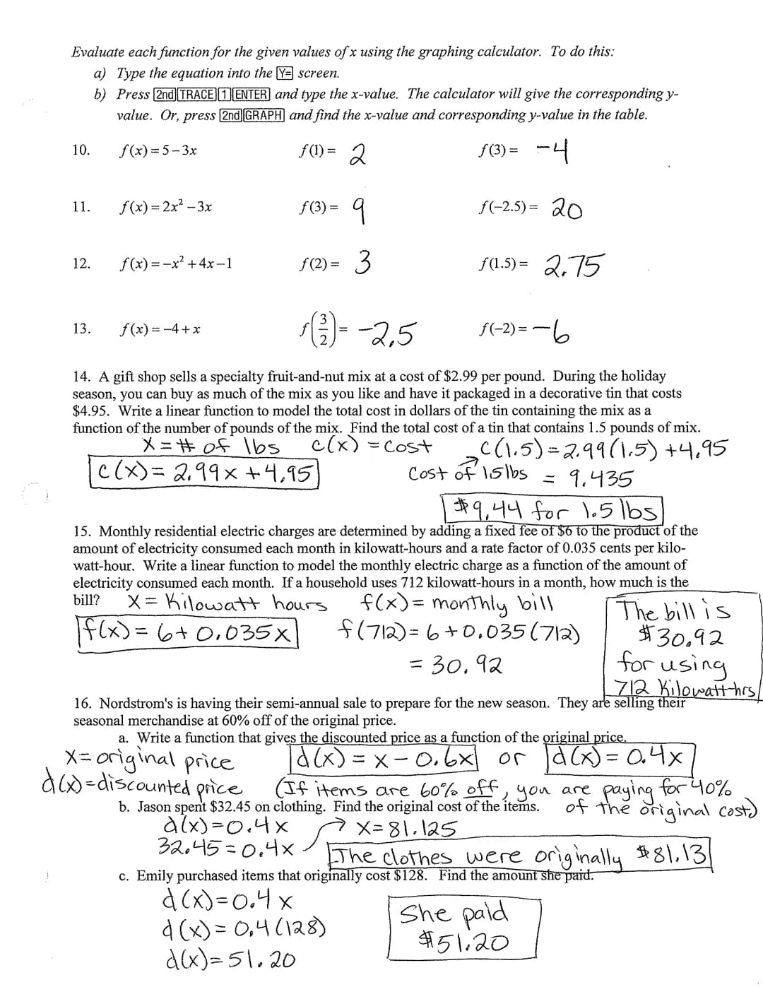 INTRODUCTION TO FUNCTIONS
Ordered pair - the x- and y- coordinates that give the location of a point in a
coordinate plane, indicated by two
