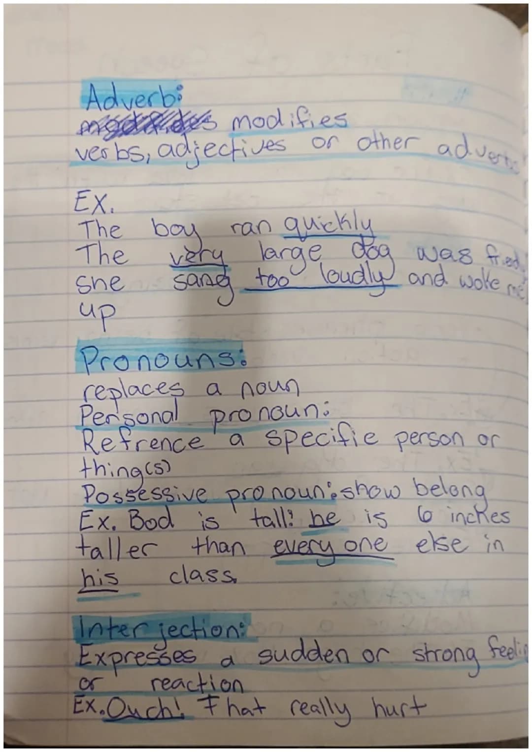 Parts of Speech
Noun:
person, place, thing, idea
Ex. The boy
dog at
was in love with the
the pet store
Verb:
action or state of being
8/16/2