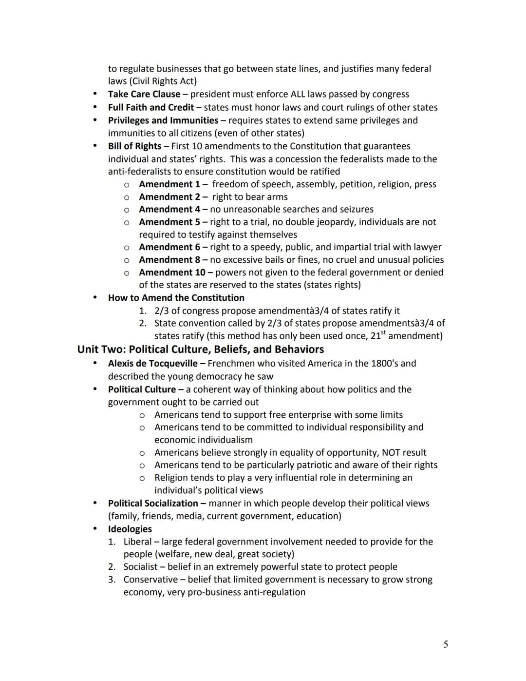 Unit One: Constitutional Underpinnings
Fundamental Principles of Democracy
Direct Democracy - citizens meet and vote directly on government 