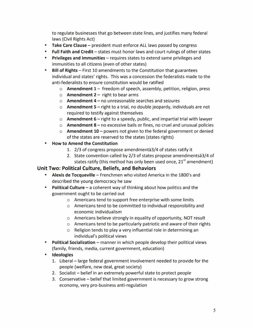 Unit One: Constitutional Underpinnings
Fundamental Principles of Democracy
Direct Democracy - citizens meet and vote directly on government 