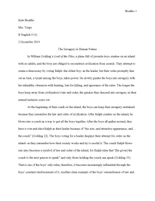 Know Lord of the Flies Essay thumbnail